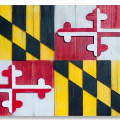 Maryland Vintage Wood Flag