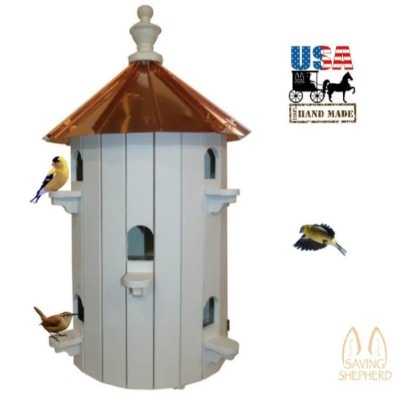 10 ROOM BIRDHOUSE CONDO - 26" Copper Roof Bird House