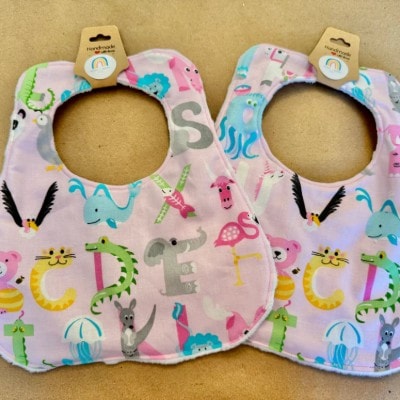Alphabet Animals - Pink : Bib