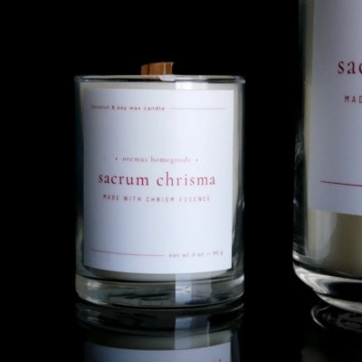 Sacrum Chrisma Candle with Crackling, Wooden Wick
