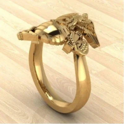 Beautiful Marine Corps Ring for the Ladies - Design 100