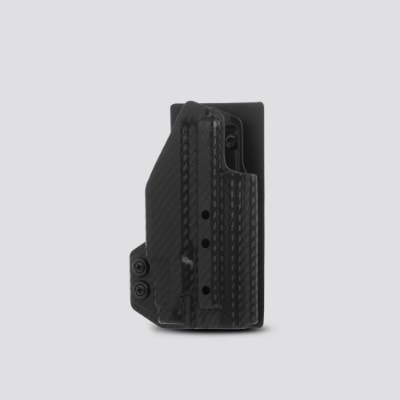KYDEX HOLSTER WITH VELCRO(R) HOOK ATTACHMENT PANEL (LIGHT BEARING) BLACK