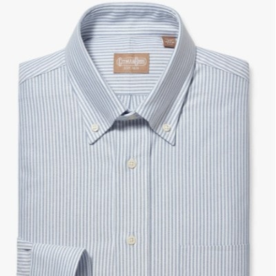Button Down Oxford Blue Stripe