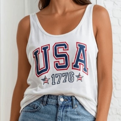 USA 1776 Tank Top Made in USA with USA Grown Cotton