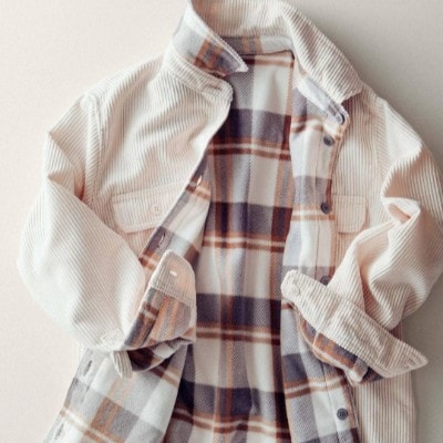 Plaid Lined Reversible Corduroy Flannel Shacket