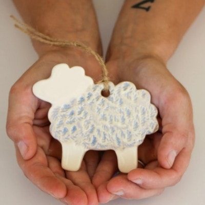 Ceramic Sheep Ornament