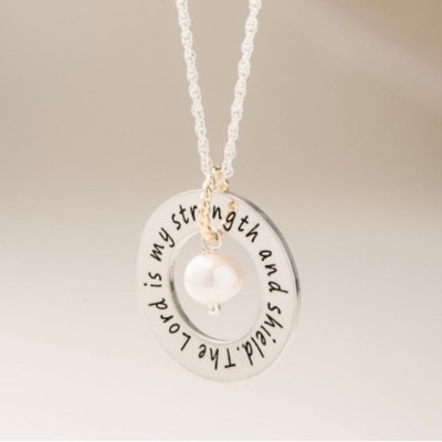 Sterling Silver Pearls of Wisdom Washer Necklace - Choose Your Verse