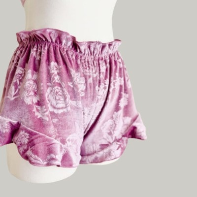 Raindrops on Roses LUX Embossed Velvet Shorts