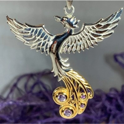 Phoenix Gemstone Necklace in Sterling Silver