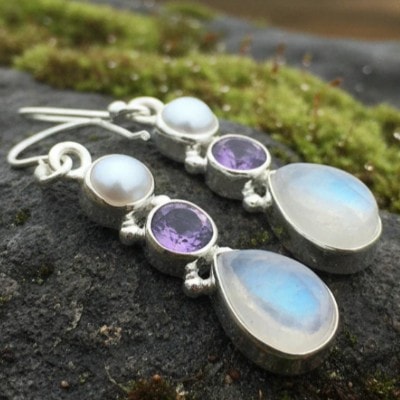 Ava Moonstone Earrings for Women