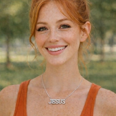 Jesus 18k Cubic Zirconia necklace