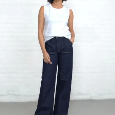 Palazzo - Dark Wash Stretch