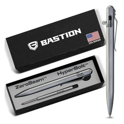Titanium - SLIM Bolt Action Pen by Bastion