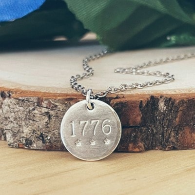 1776 Silver Disc Necklace