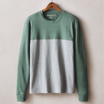 Men's Hemp Colorblock Long Sleeve Tee