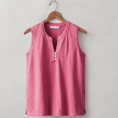 Women's Hemp Sleeveless Henley