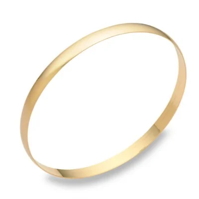 14K Gold Plain Bangle Bracelet (5mm)