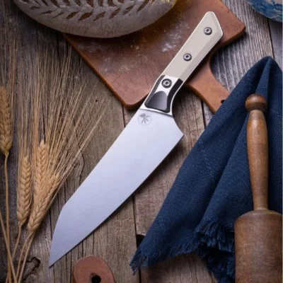 Chef Knife Stonewash Standard with Bolster Ivory G-10 (3000B-10IV)