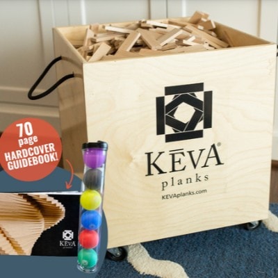 1000 American Maple KEVA Planks with Duraflex Wood Storage Bin