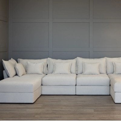 4 Seater Sofa and 2 Ottoman Modules