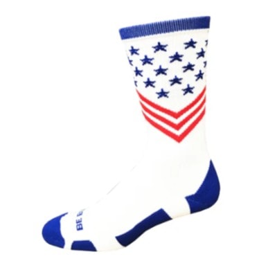 Patriot - White, Royal & Red. American Made Stars & Stripes Athletic Socks