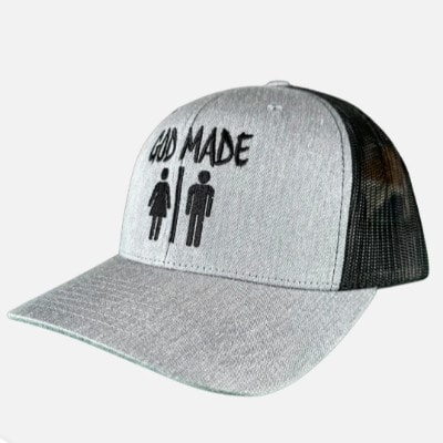 GOD MADE MAN & WOMAN TRUCKER CAP